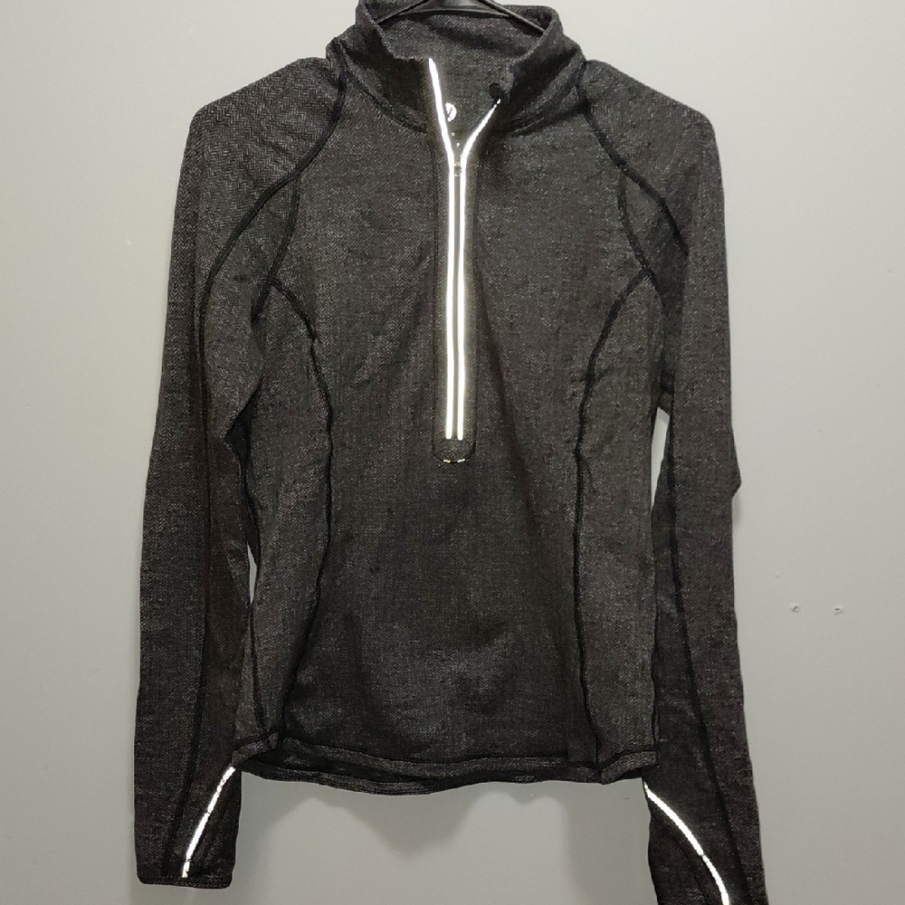 Lululemon Run: U-Turn Black Long Sleeve Athletic Top Medium